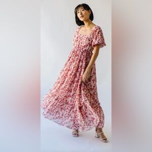 NEW Piper & Scoot Polagram Floral Print Midi Dress